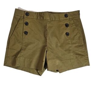 Banana Republic Womens 4‎ Sailor Shorts Olive Green Button Front Casual Summer